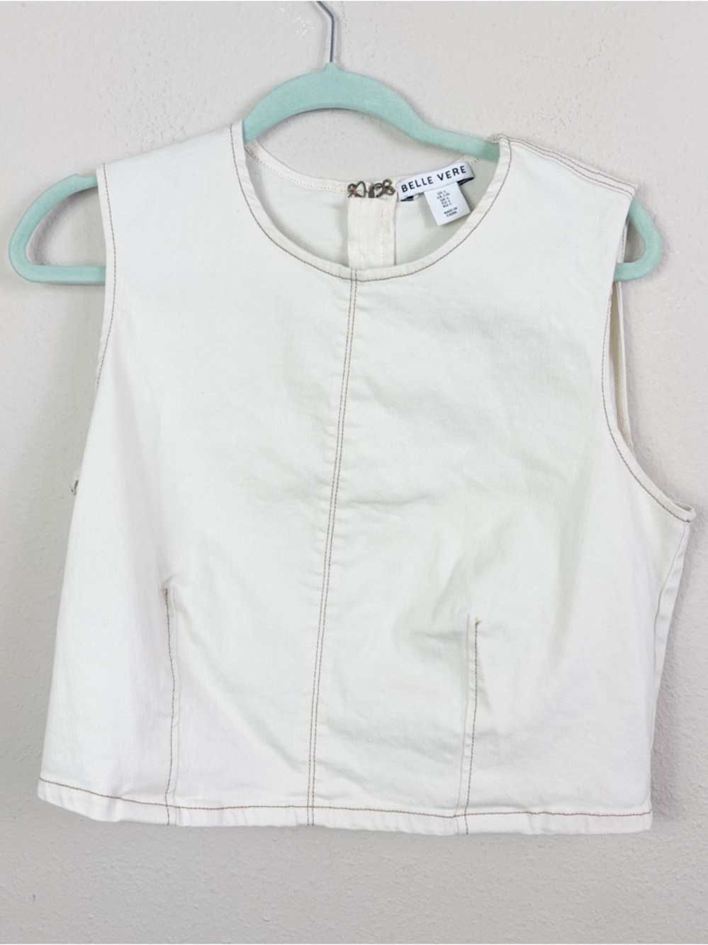 Belle Vere x Anthropologie Off White / Cream Vest Top back zipper size large
